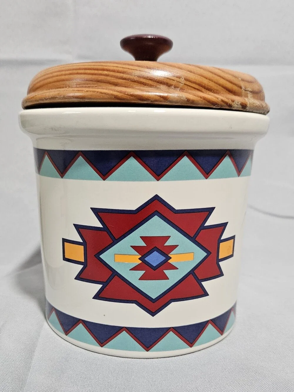 Vintage Western Aztec Southwest Kitchen Decor Containers Canisters Jars Lot Of 2